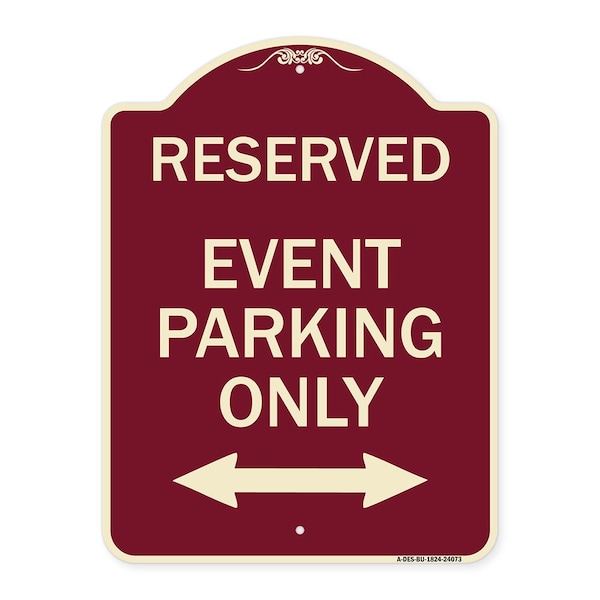Signmission Event Parking W/ Bidirectional Arrow Heavy-Gauge Aluminum Sign, 24" x 18", BU-1824-24073 A-DES-BU-1824-24073 - main
